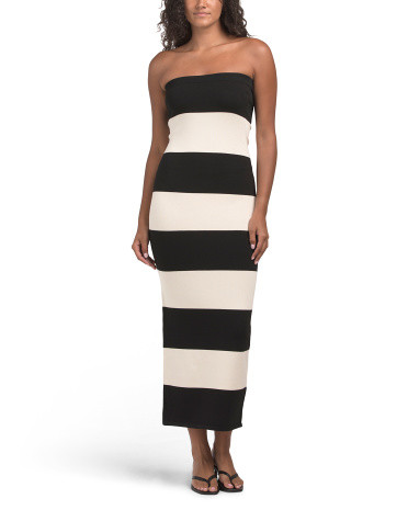 Stripes Strapless Maxi Dress | TJ Maxx
