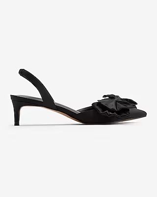 Slingback Bow Kitten Heels | Express