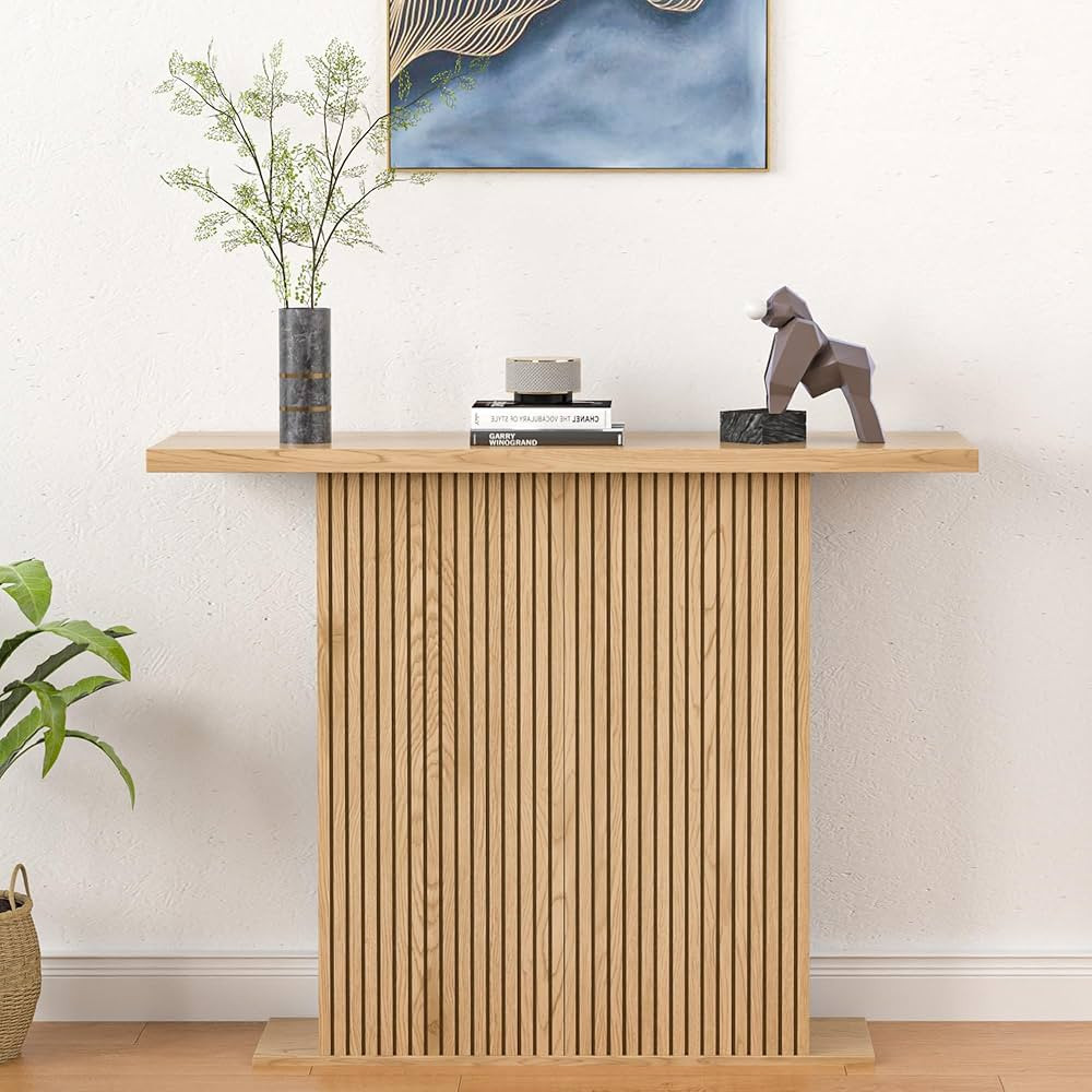 Fluted Narrow Console Table, 41 Inch Farmhouse Entryway Table, Wood Modern Sofa Accent Table Entr... | Amazon (US)
