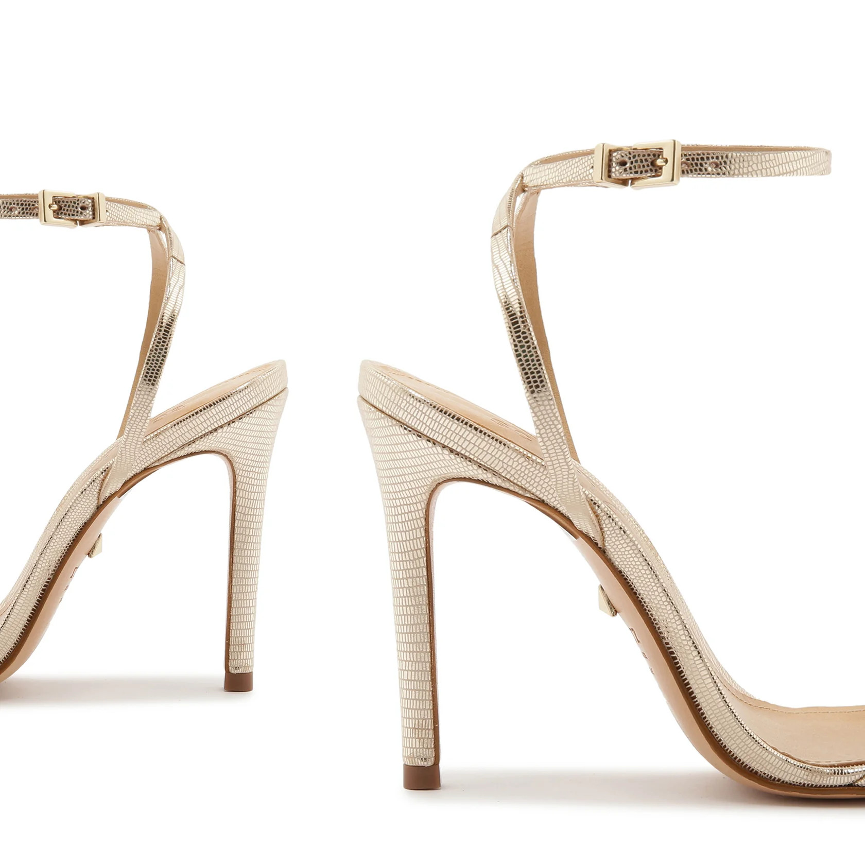 Altina Sandal in Lizard Effect Metallic Leather | Schutz Shoes | Schutz Shoes (US)