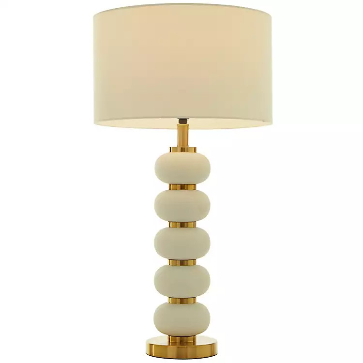 New! White Gold Metal Spindle Table Lamp | Kirkland's Home