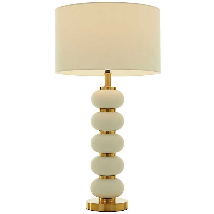 New! White Gold Metal Spindle Table Lamp | Kirkland's Home