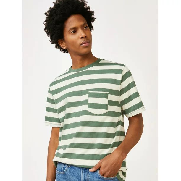 Free Assembly Men's Short Sleeve Striped Pocket T-Shirt | Walmart (US)
