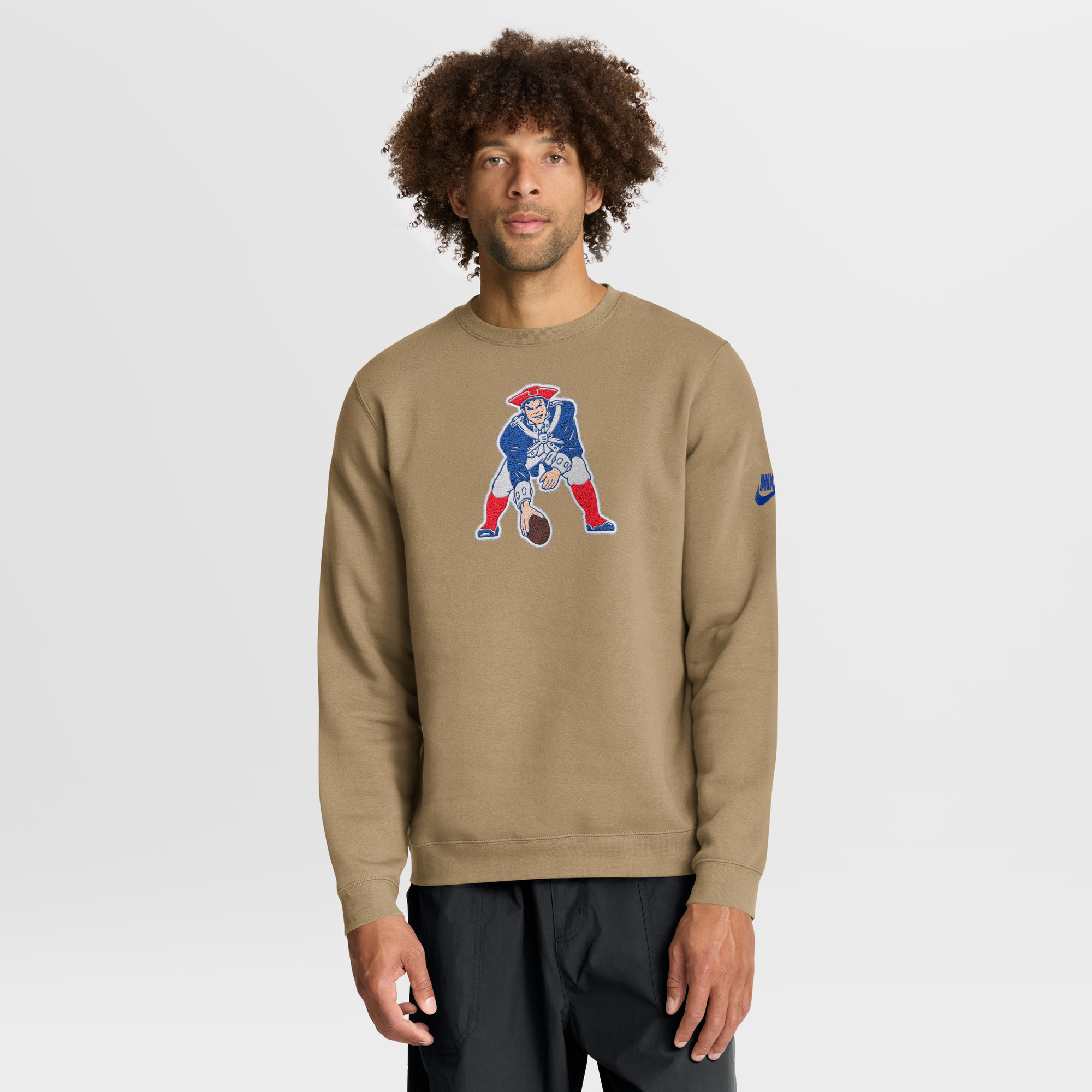 Men's Nike Tan New England Patriots Swing Pass Rewind Club Pullover Sweatshirt | Fanatics