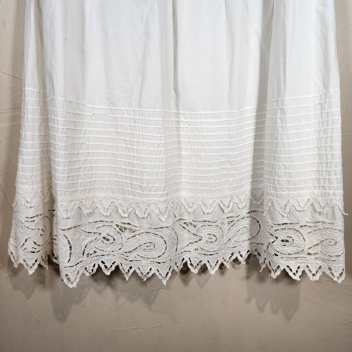 Livingston Williams Skirt Ruffle White Loose Elastic Sz M Prairie Cottagecore | eBay US