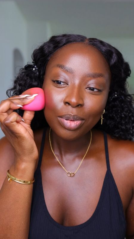 This pink @juviasplace blush is so pretty! Great for the spring/summer. NOW - go easy! Take a small amount and build it up, because HOW?! A little goes a long way, girl. #makeup #blushfordarkskin #juviasplace #makeuptutorial #liquidblush

#LTKfindsunder50 #LTKVideo #LTKbeauty