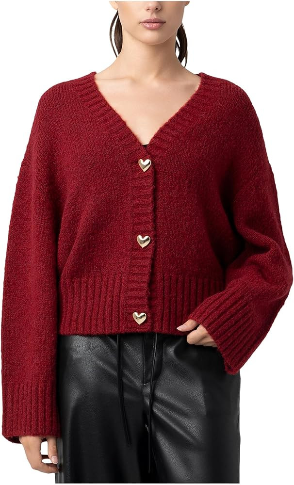 [BLANKNYC] Womens Crimson Crest Sweater Cardigan | Amazon (US)