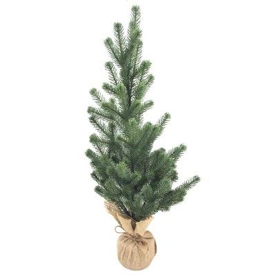 Burlap Wrapped Flocked Christmas Tree Green - Wondershop™ | Target