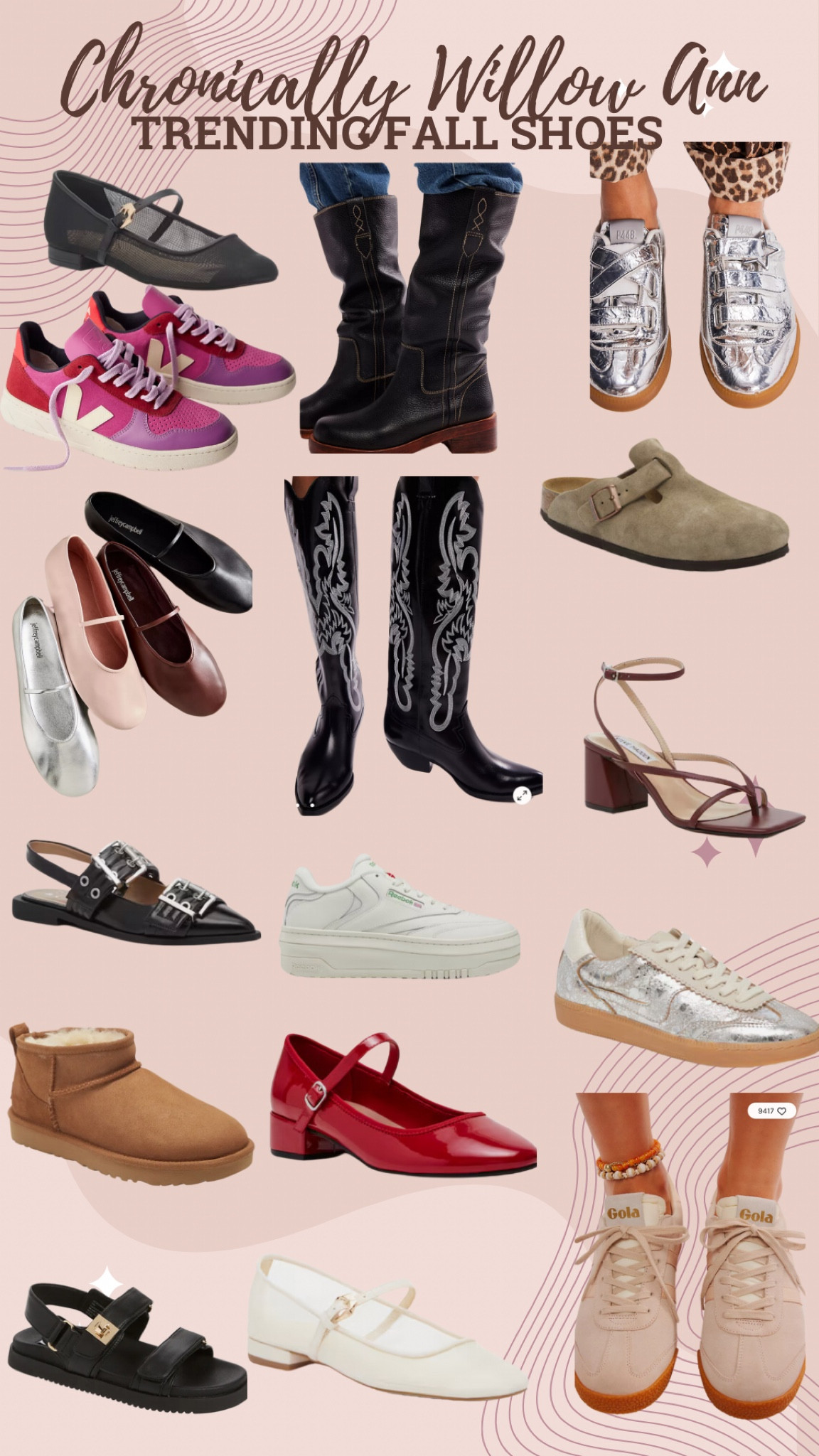 Fall shoe styles that are perfect, gorgeous boots, tall boots, fashion sneakers, colorful tennis shoes, metallic shoes, silver sneakers, ultra mini uggs, flats, ballet flats, kitten heels, buckles, strapping sandals, heels

#LTKShoeCrush #LTKSeasonal #LTKStyleTip