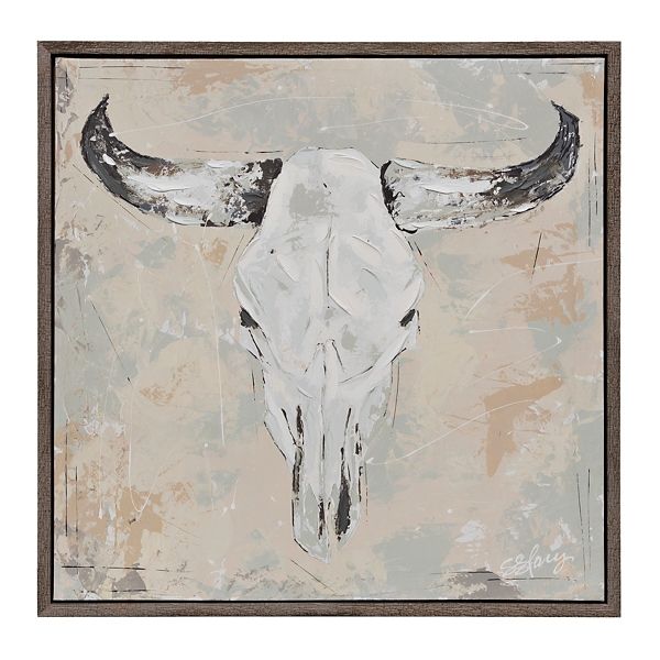 Steer Skull Framed Canvas Art Print | Kirklands | Kirkland's Home