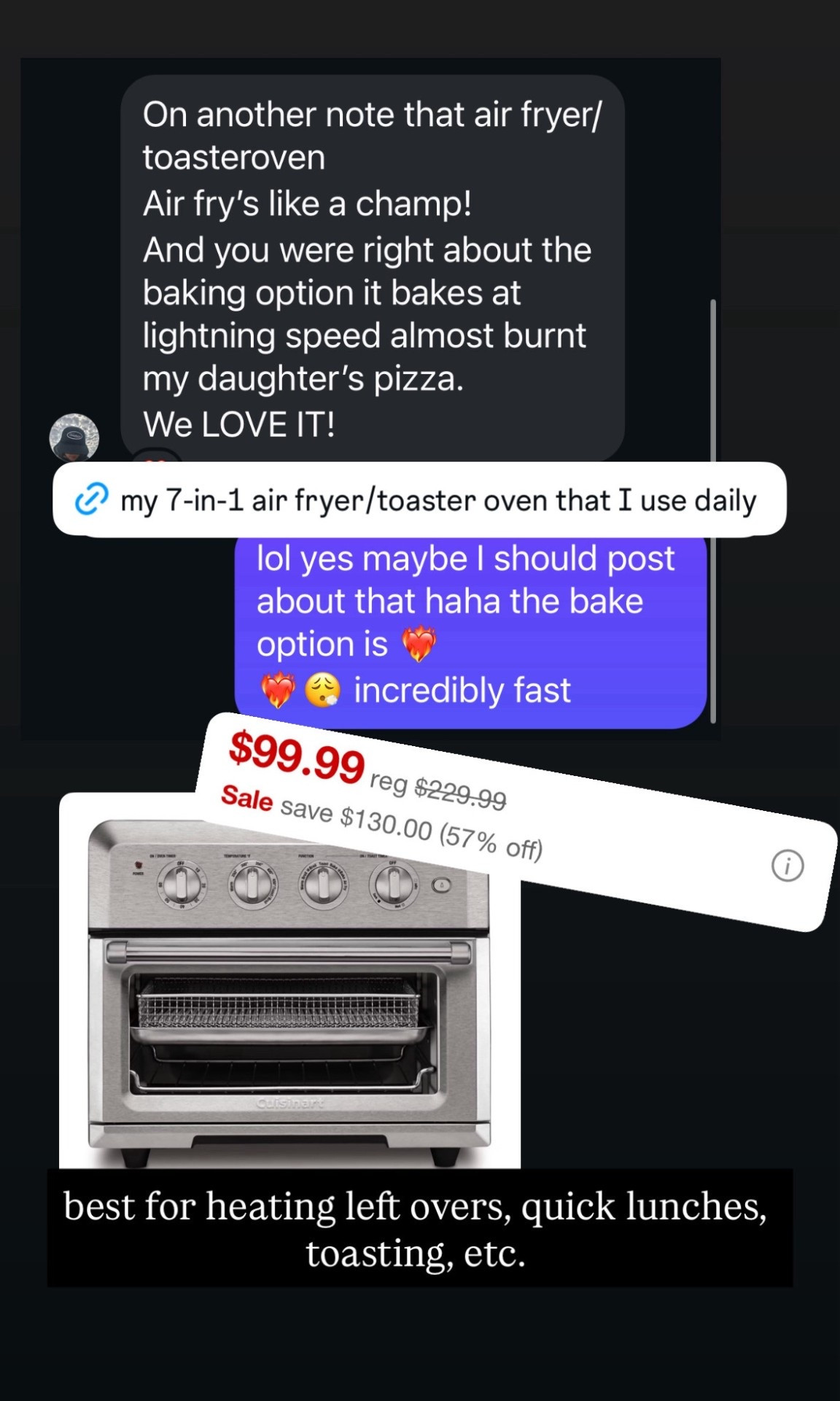 Multi-use air fryer convection bake countertop toaster oven 

#LTKCyberWeek #LTKfoodie #LTKGiftGuide