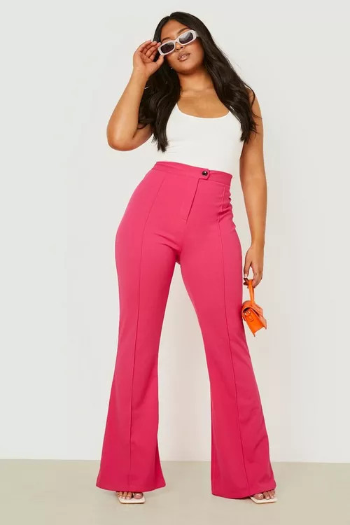 Plus Tailored Flare Trousers | Boohoo.com (US & CA)