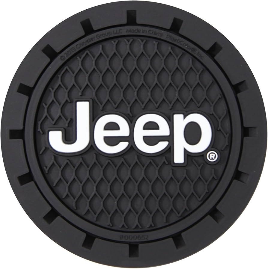 Plasticolor 000652R01 Jeep Logo Auto Car Truck SUV Cup Holder Coaster 2-Pack , Black | Amazon (US)