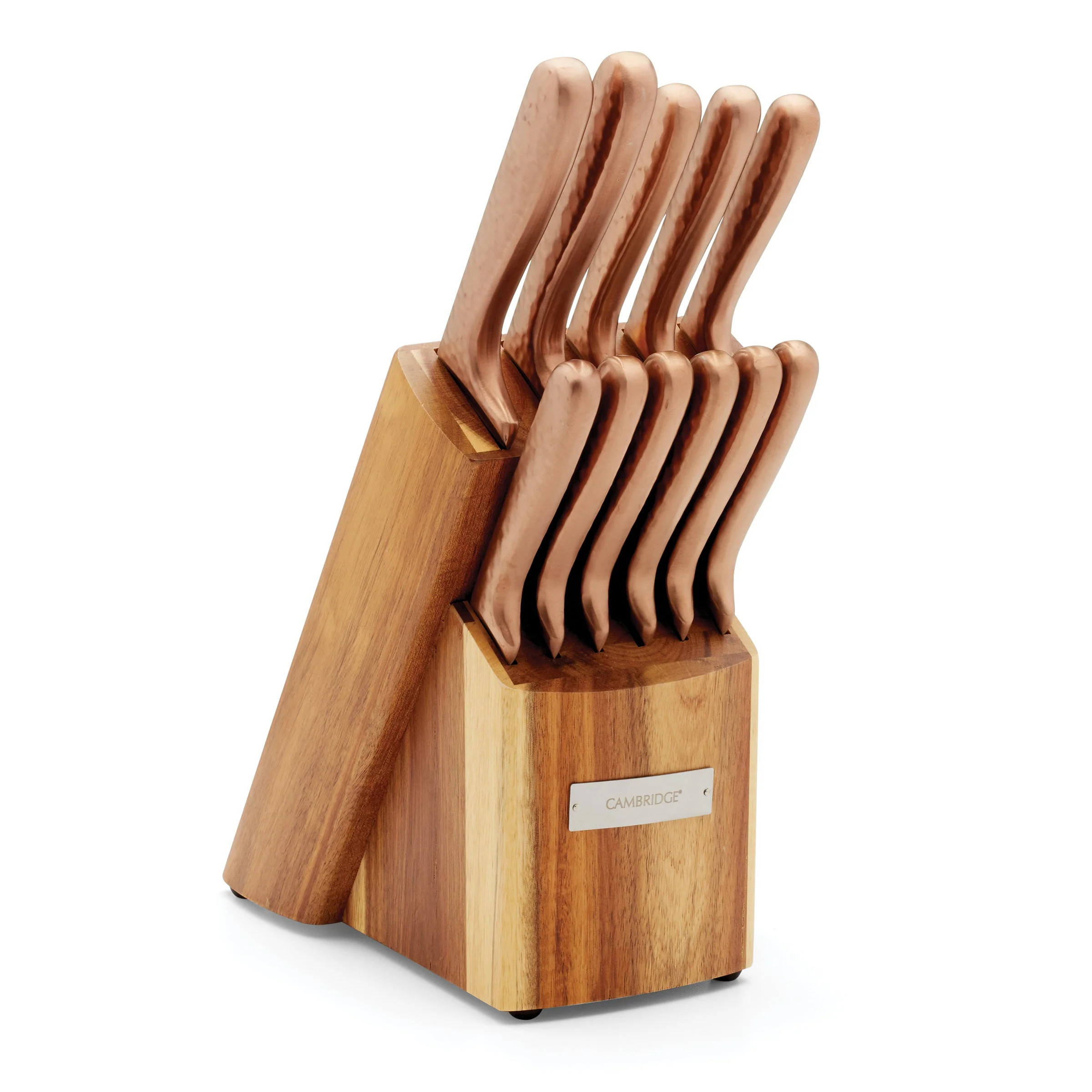 Rame Hammered Copper 12 Piece Cutlery Block Set | Lenox