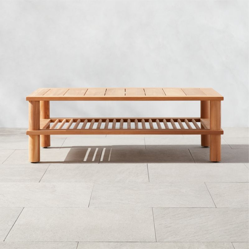 Pinet Teak Outdoor Coffee Table by Ross Cassidy | CB2 | CB2