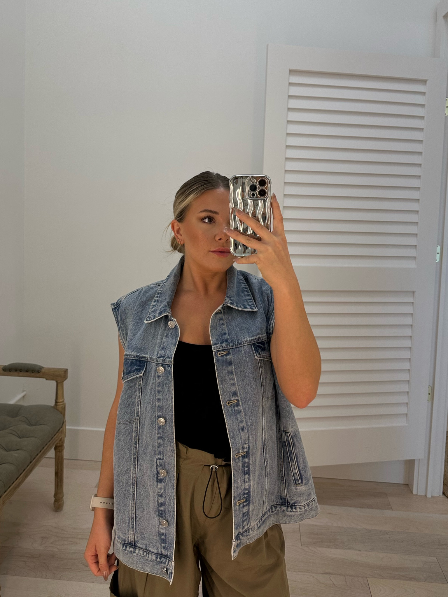 Shop denim vest ladies Discount Black Friday