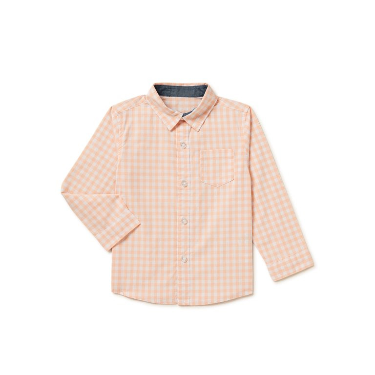 Wonder Nation Toddler Boys Woven Shirt with Long Sleeves, Sizes 12M-5T | Walmart (US)