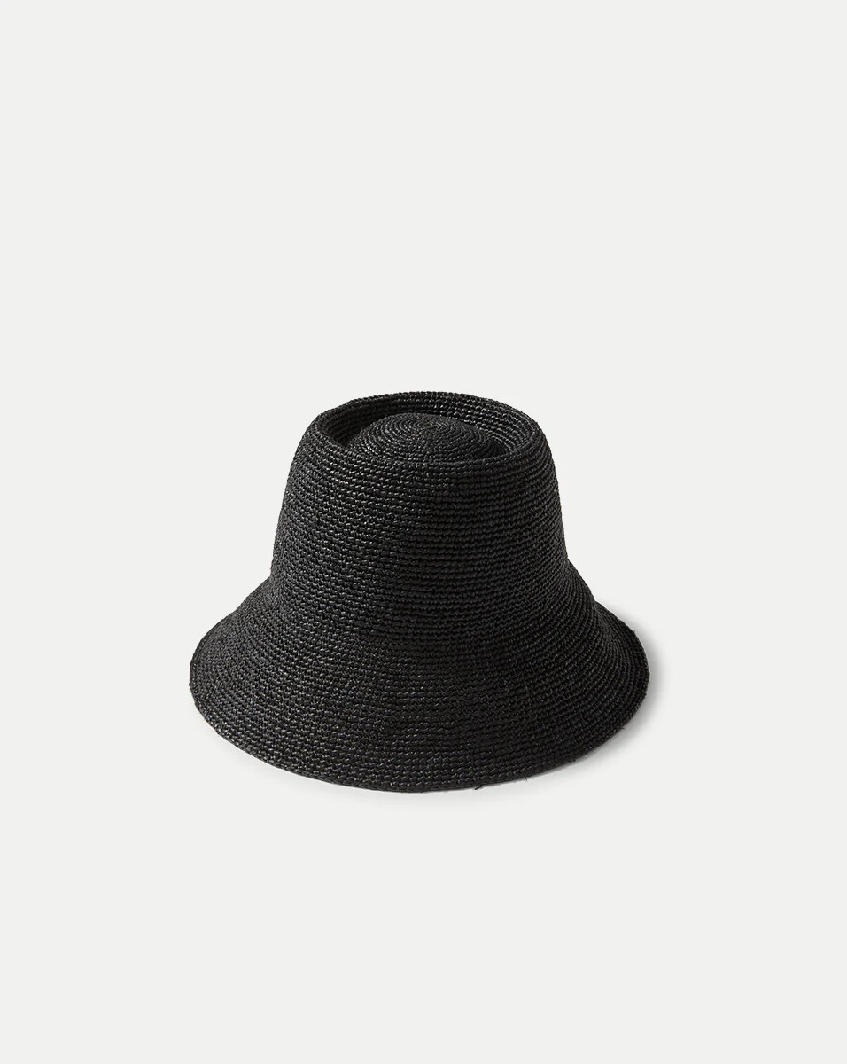 Felix Raffia Straw Bucket Hat in Black | Veronica Beard | Veronica Beard