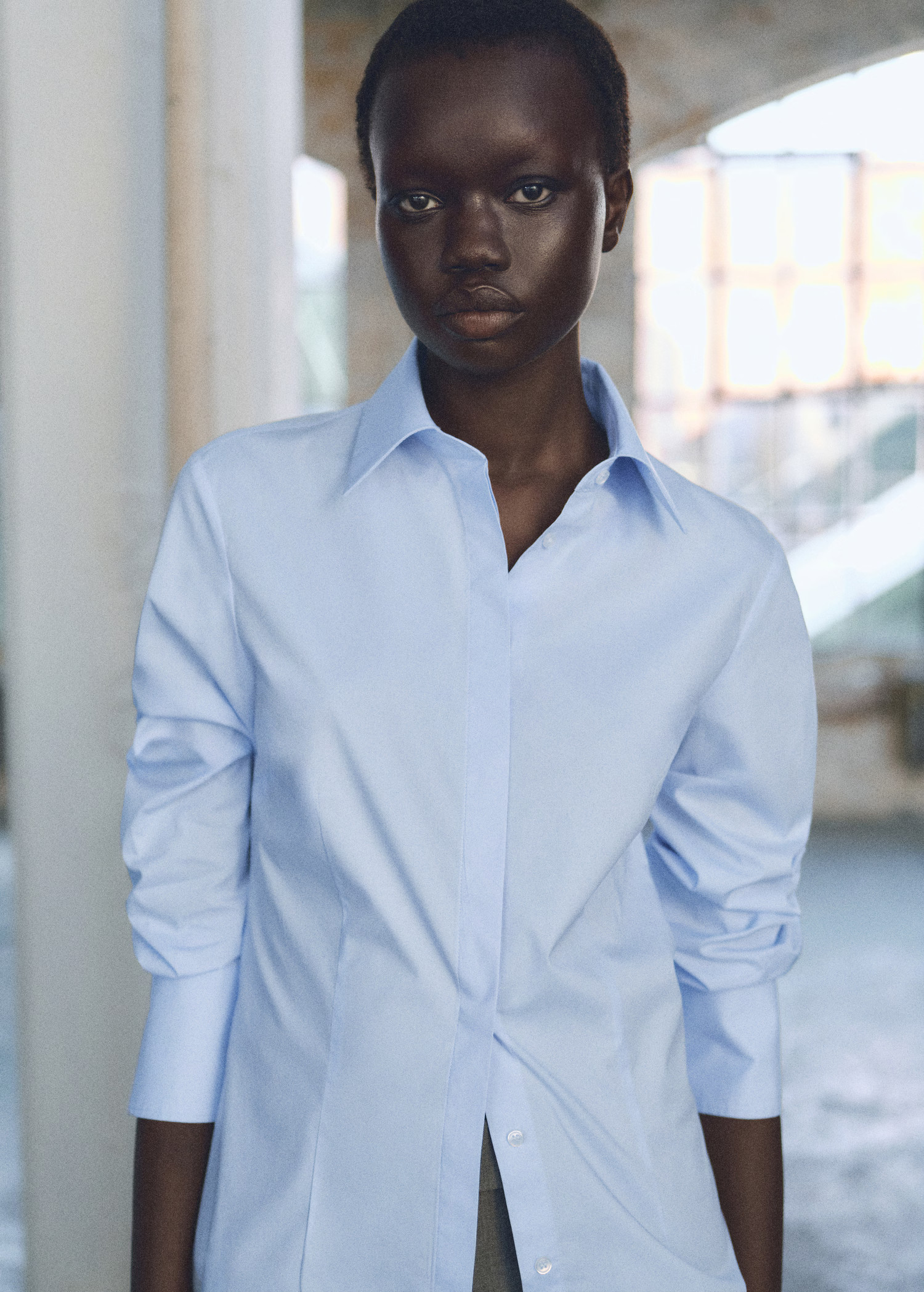 Fitted cotton shirtCurrent price [£ 25.99]£ 25.99Select a colourSky Blue | MANGO (UK)