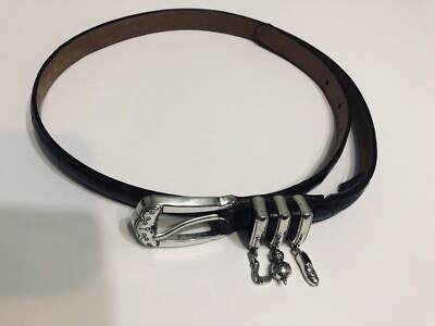 Vintage Brighton Belt Leather Silver With 3 Golf Charms Size: M 30 Black. | eBay CA