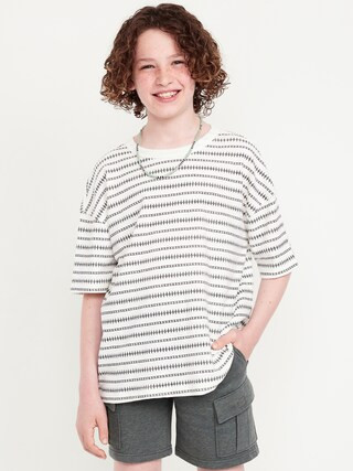 Oversized Short-Sleeve Jacquard-Knit T-Shirt for Boys | Old Navy (US)