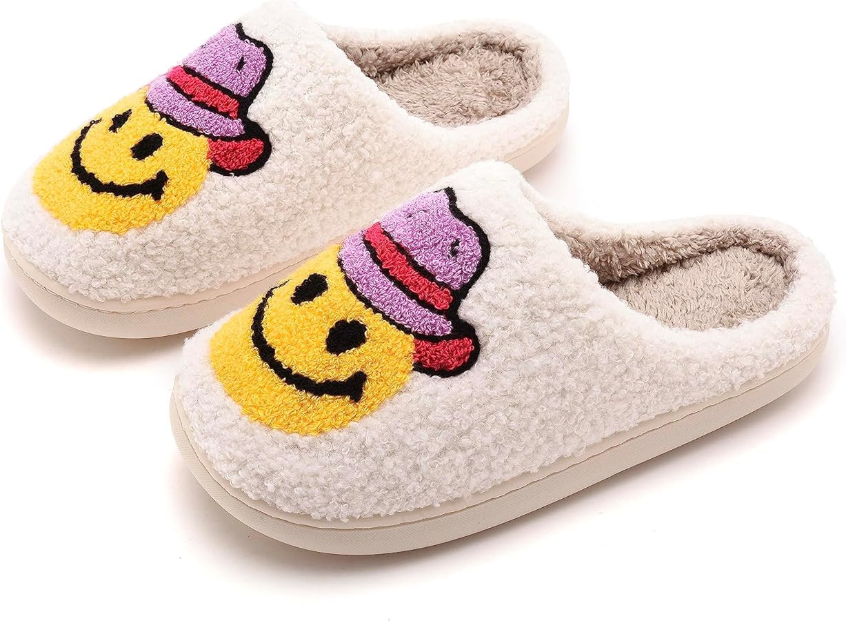 NEVEROLD Fun Cute Trendy Colorful Cartoon Illustrated Cozy Fluffy Plush Fur Slip On Cushion House... | Amazon (US)