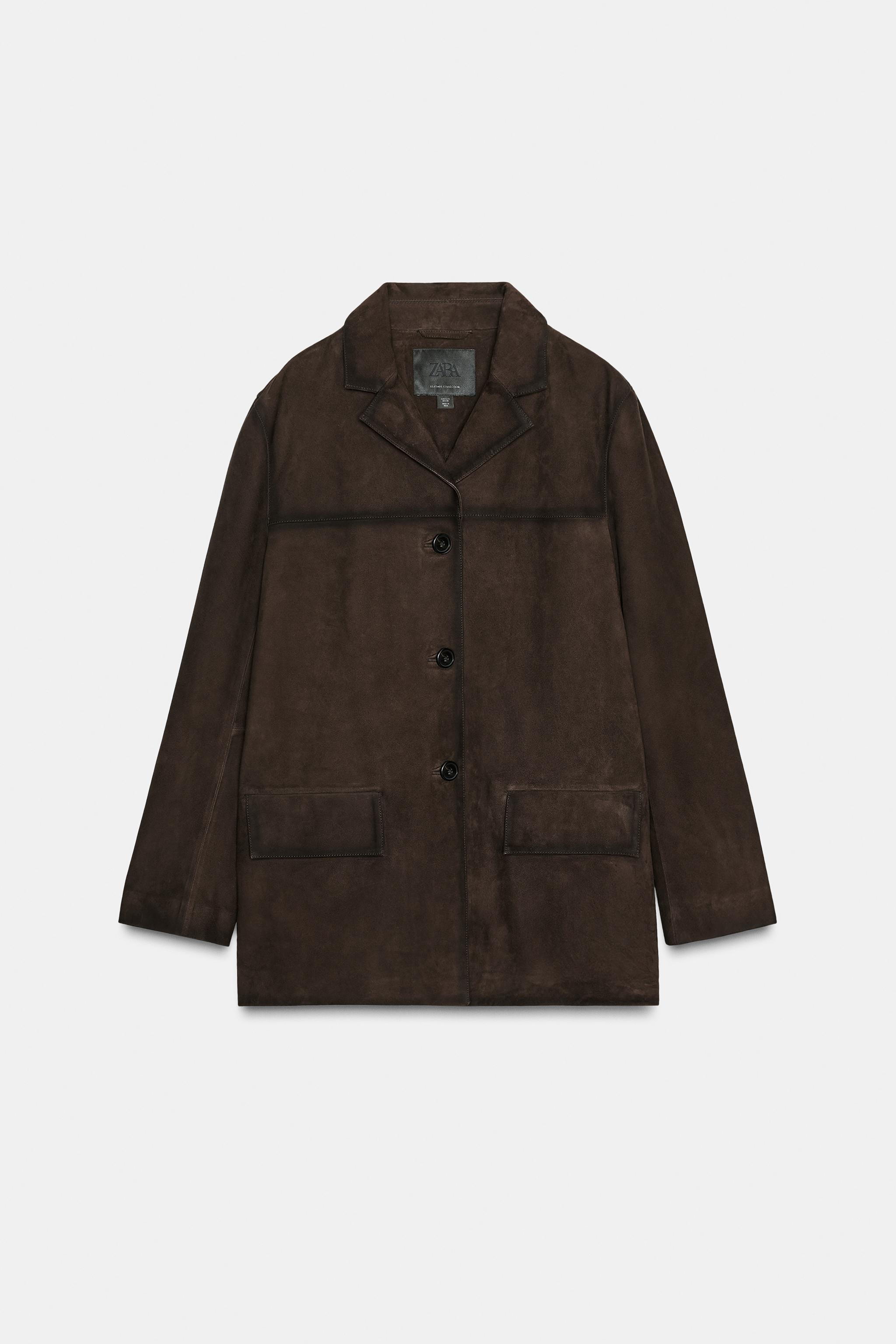 BLAZER IN PELLE SCAMOSCIATA 100% ZW COLLECTION LIMITED EDITION | Zara IT