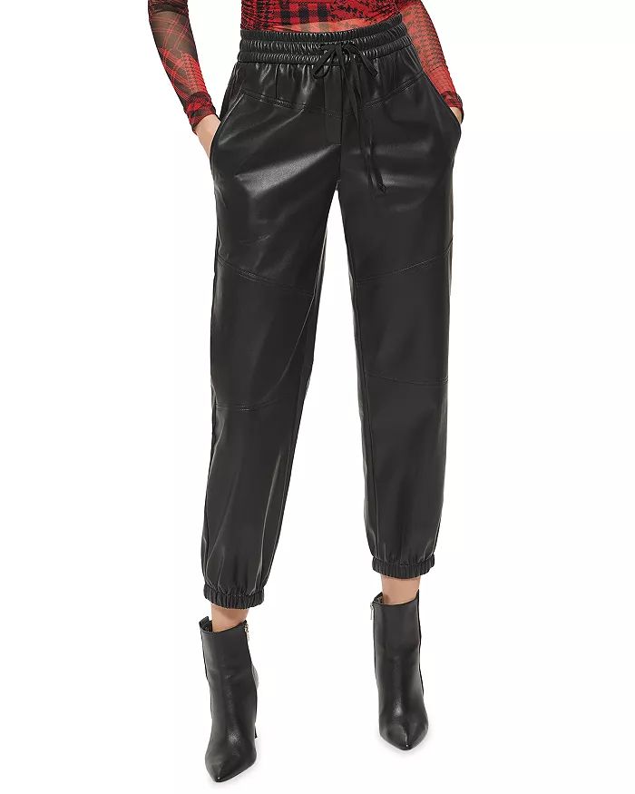 Faux Leather Pull On Joggers | Bloomingdale's (US)