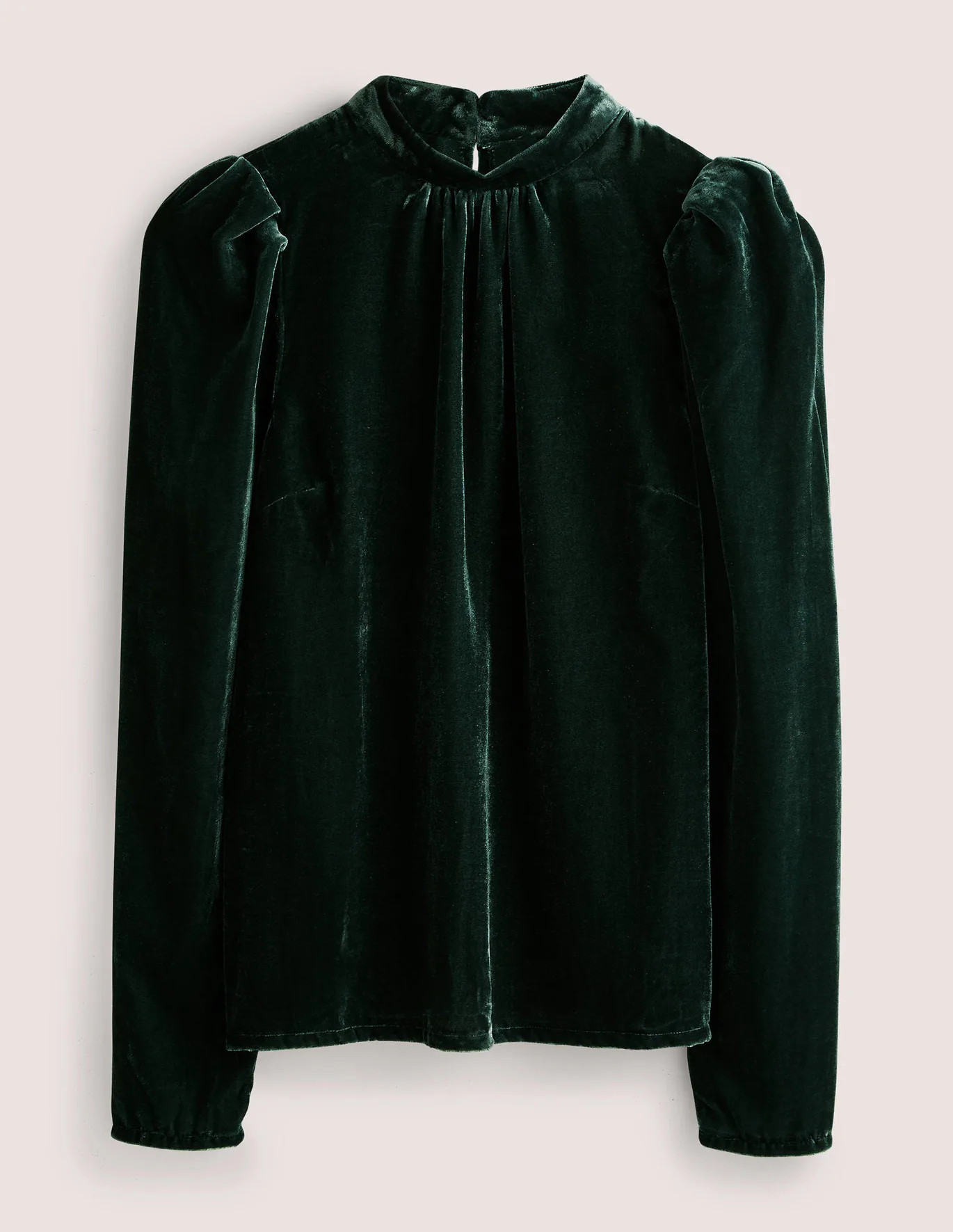 Green Mutton Sleeve Velvet Top | Boden (US)