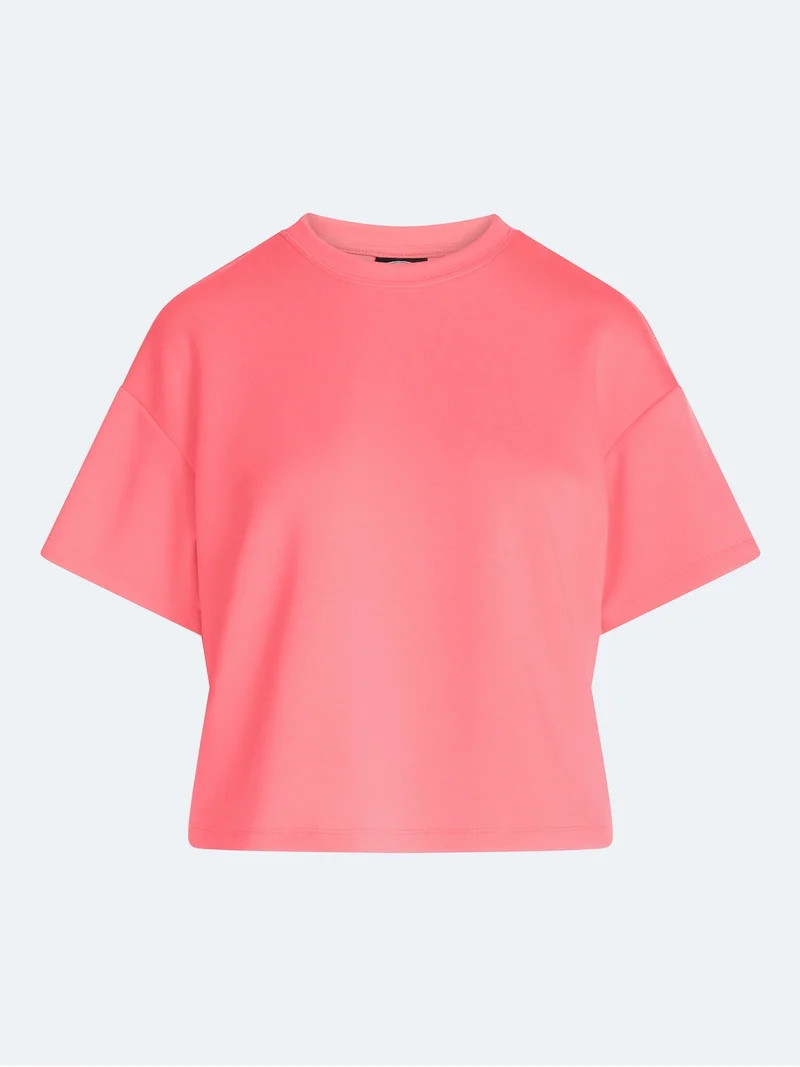 Scoop Women's and Women's Plus Scubaknit Tee with Short Sleeves, Sizes XS-4X | Walmart (US)