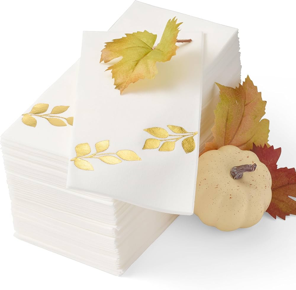 By Madee PREMIUM Thanksgiving Napkins Disposable 50 Pack | Fall Leaf Napkins 8.5”x4” Folded, ... | Amazon (US)