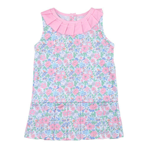 Pink And Blue Liberty Floral Lycra Tennis Dress | Cecil and Lou