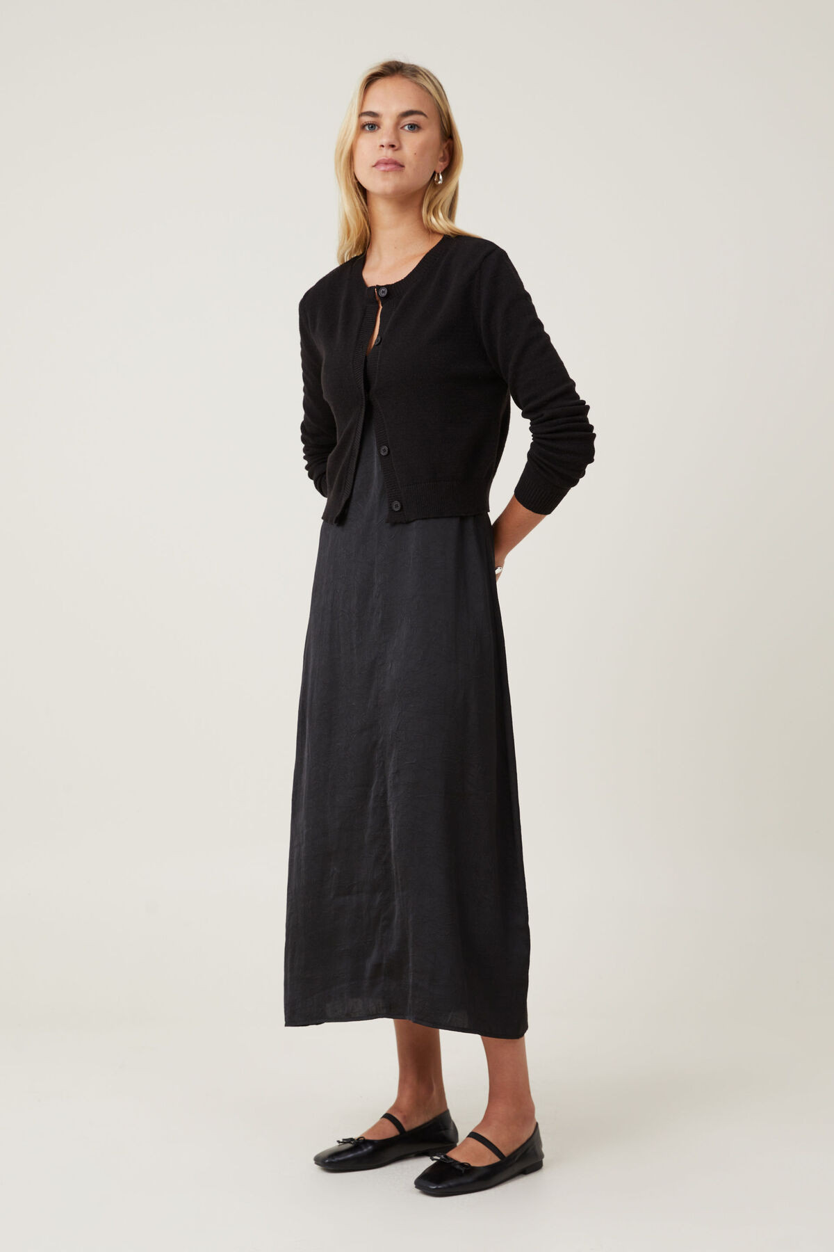 Sage Crushed Satin Slip Dress | Cotton On (ANZ)