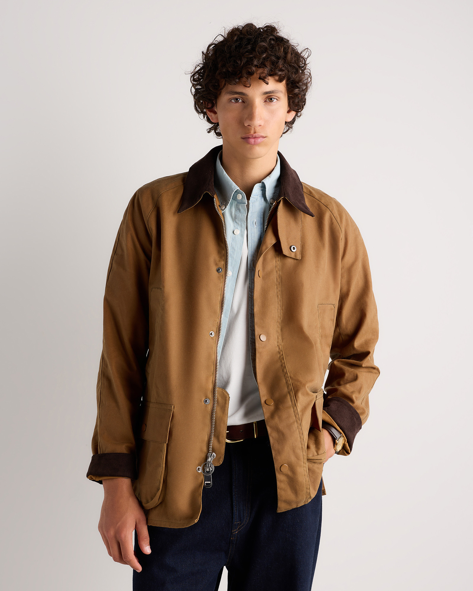 Quince | Men's Organic Waxed Cotton Barn Jacket in Dark Forest Green, Size Small, Organic Cotton | Quince