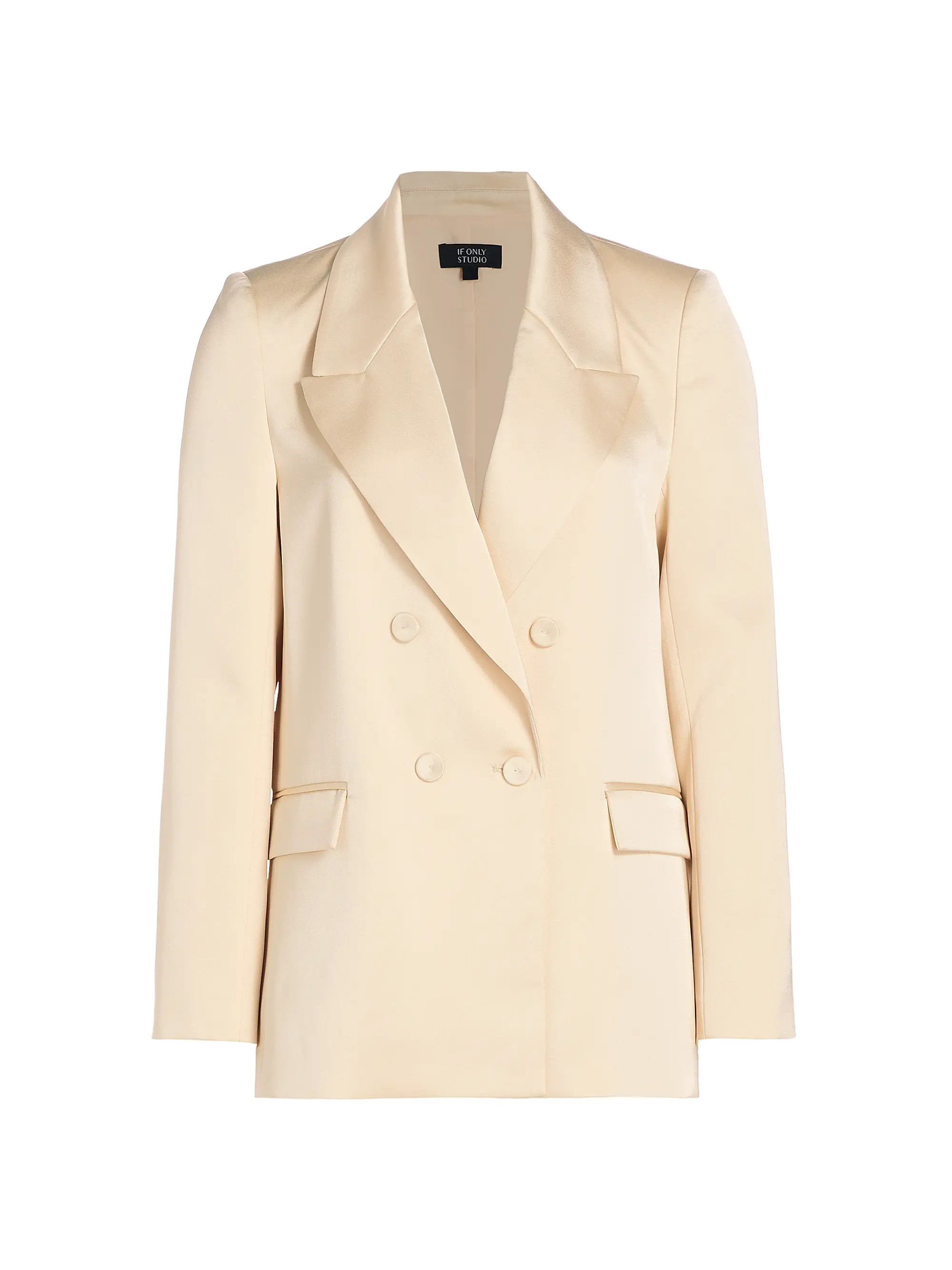 Tina Double-Breasted Satin Blazer | Saks Fifth Avenue