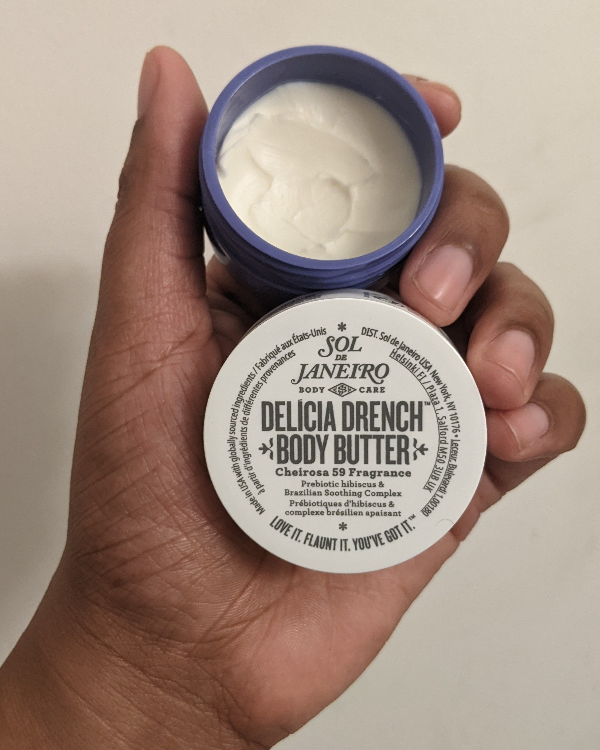 I am really loving the new Delicia Drench Body Butter from Sol De Janeiro. It's butter like texture melts into the skin and leaves your skin hydrated for hours! The vanilla sandalwood scent is divine as well! #soldejaneiro #deliciadrenchbodybutter

#LTKbeauty #LTKfindsunder50