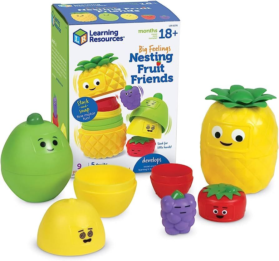 Learning Resources Big Feelings Nesting Fruit Friends, 9 Pieces, Ages 18+ Months, Social Emotiona... | Amazon (US)