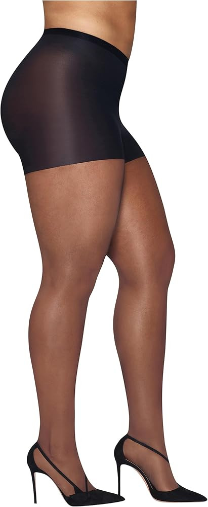 Hanes Curves Control Top Sheer Toe Silky Sheer Pantyhose with Wicking Cool Comfort | Amazon (US)
