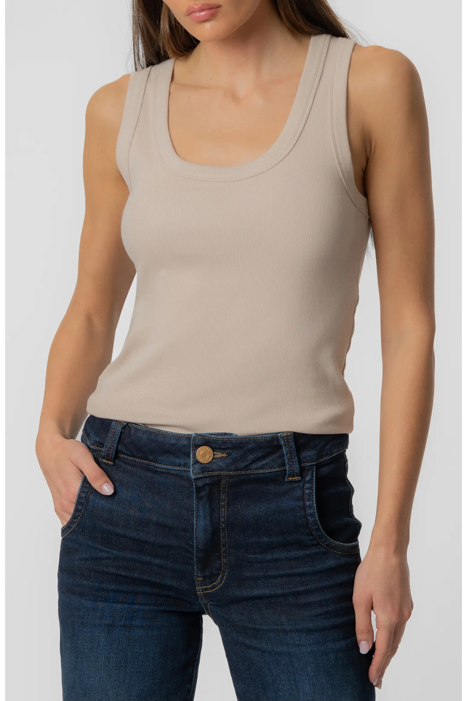 KUT from the Kloth Anastasia Stretch Cotton Blend Rib Tank (Women) | Nordstrom | Nordstrom