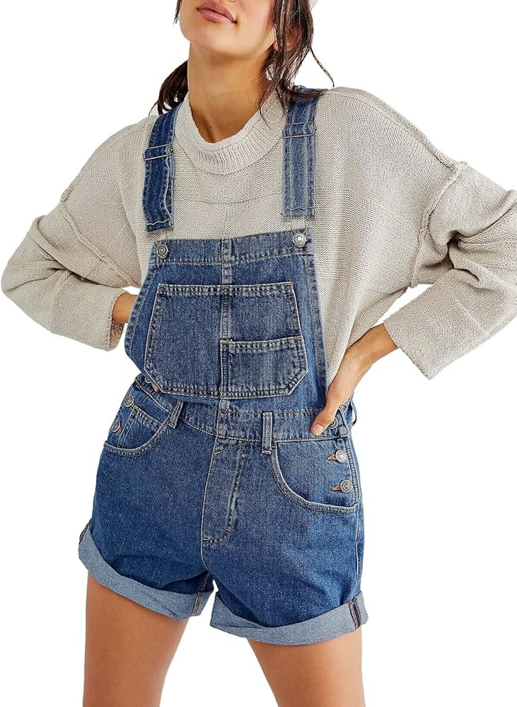 Sovoyontee Damen Jean Shortalls Träger Denim Overalls Shorts Strampler Jumpsuits | Amazon (DE)