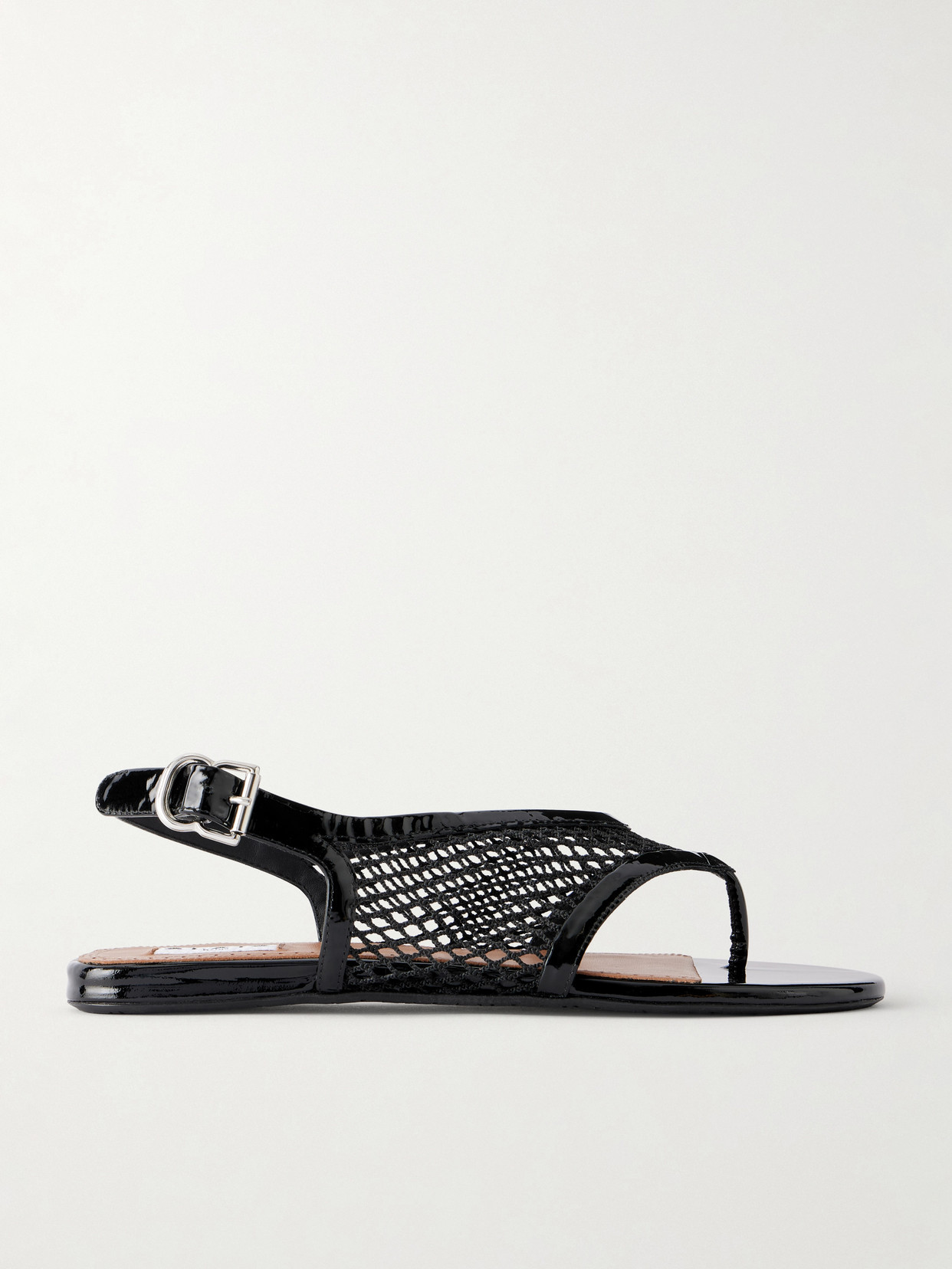 Alaïa - Fishnet Flat Sandals - Black | NET-A-PORTER (US)