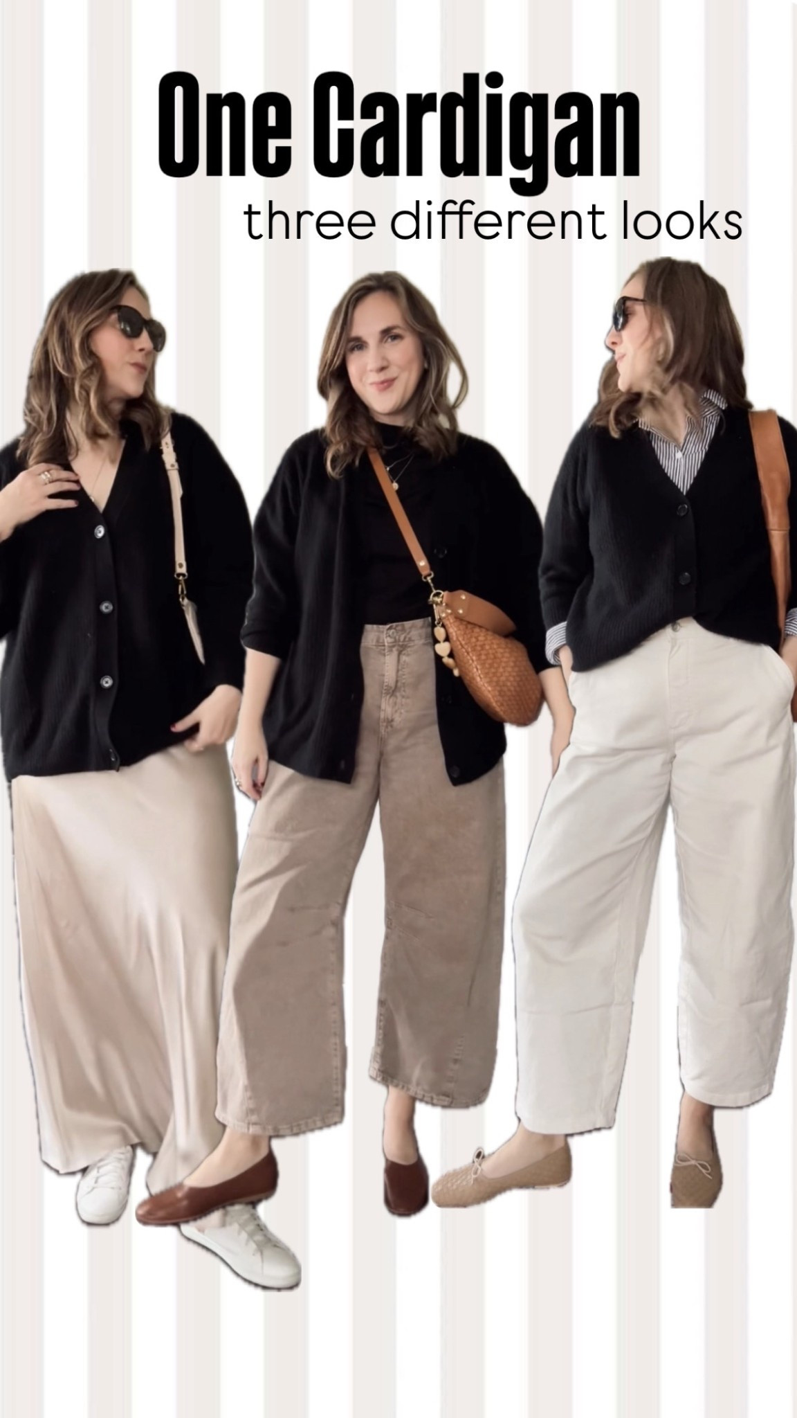 3 Ways to Style an Oversized Cardigan 

Cardigan @Quince - down a size 

Look One - 
Skirt @Quince - up a size 
Sneakers- Freda Salvador- tts Code: Jena10 
Bag- Abby Alley 

Look 2 
Button Down - old from AE but linking others 
Pants- Everlane - tts 
Flats- Freda Salvador - sizes 8 and up go up half a size 
Bag- @Latico Leathers 

Look 3 
Tee- Old Navy - 100% cotton tts 
Jeans- Gap Factory - tts 
Bag- Clare V 
Flats- @Quince tts 
 


#LTKgrwm #LTKootd #LTKSeasonal #LTKSaleAlert #LTKOver40 #LTKValentine
