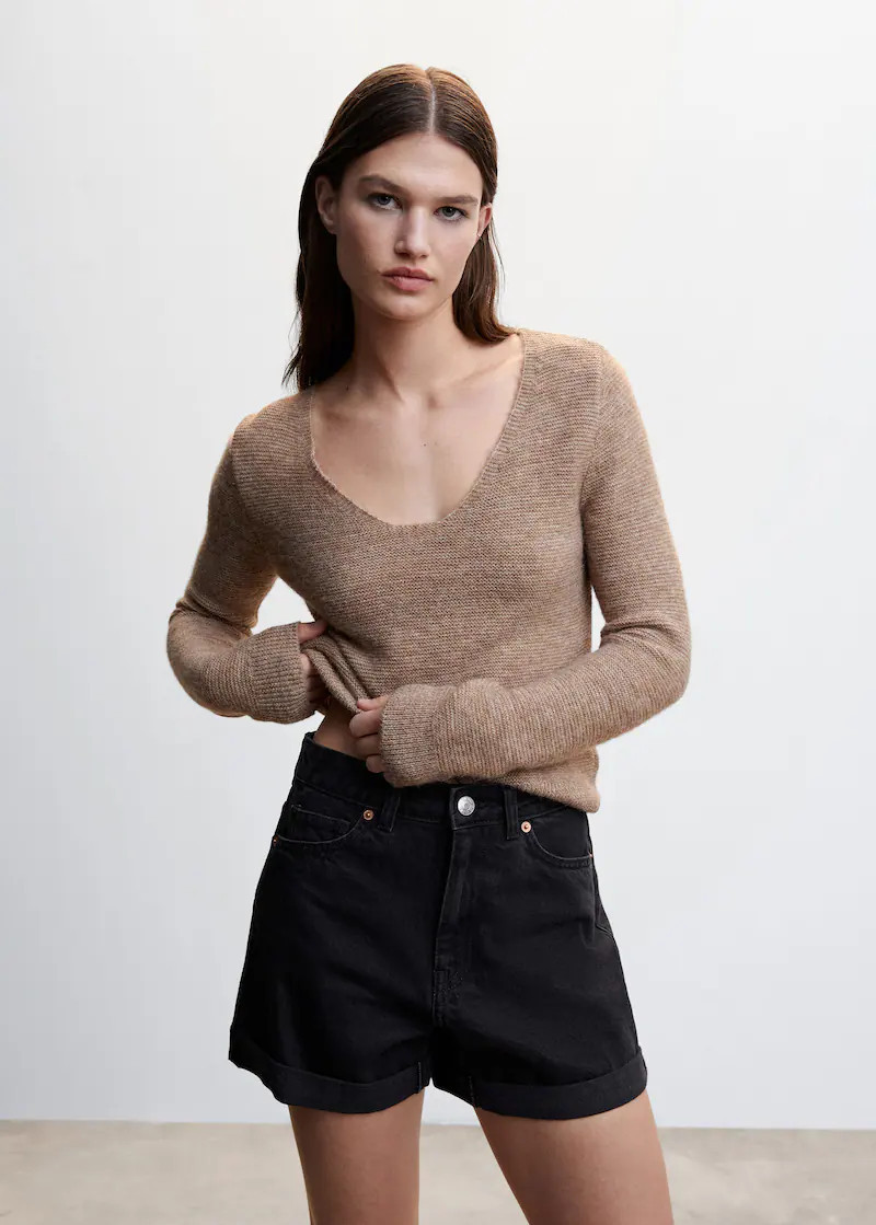 Mom-fit denim shorts | MANGO (US)