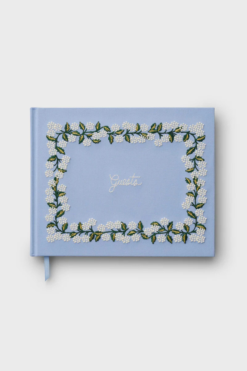 Hydrangea Embroidered Guest Book | Tuckernuck (US)