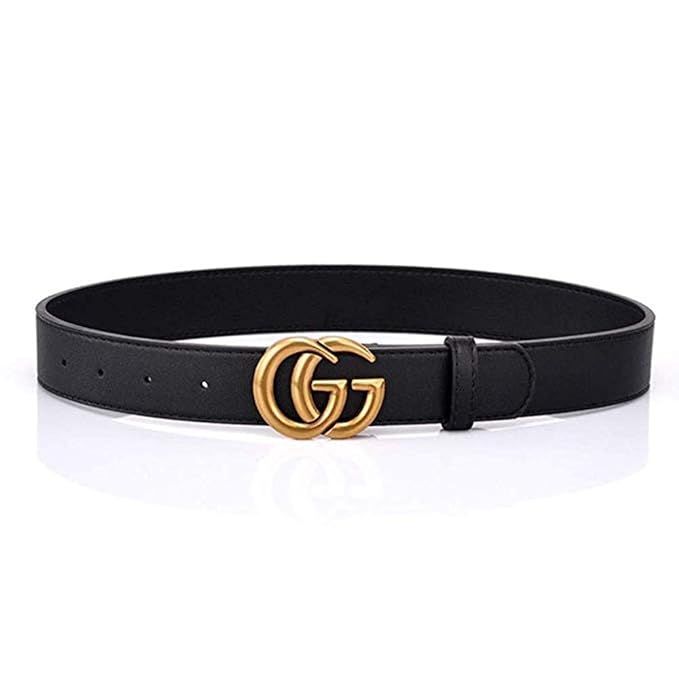Fashion G-Style Gold Buckle Women Leather Belt Vintage Thin Dress Belts For Jeans | Amazon (US)