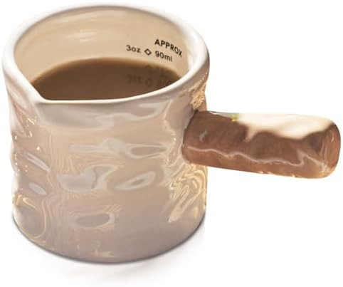 3 oz Ceramic Espresso Measuring Cups with Handle Single Spouts Coffee Milk Measuring Cup with Sca... | Amazon (US)