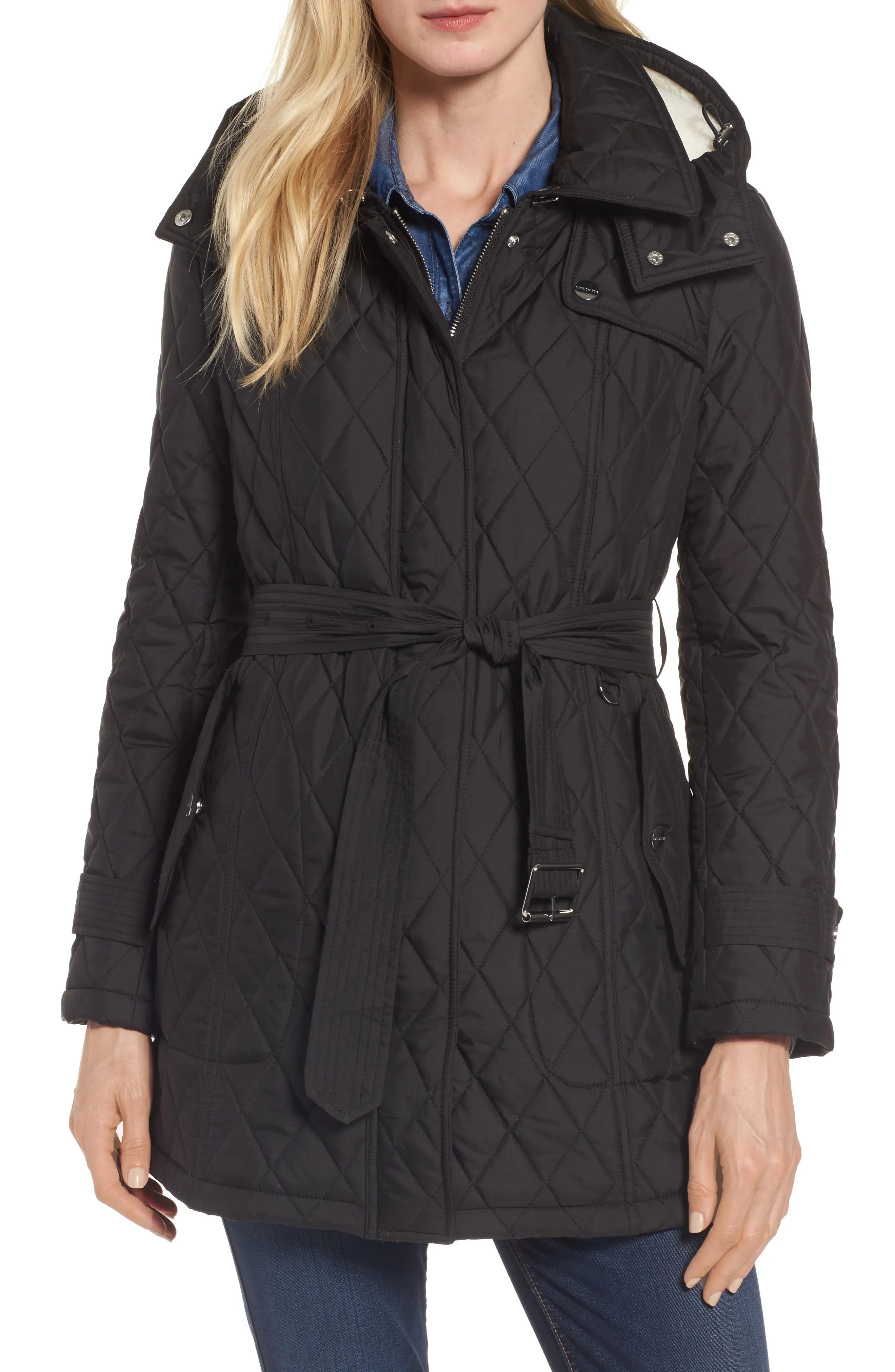 Quilted Coat with Faux Shearling Lining | Nordstrom