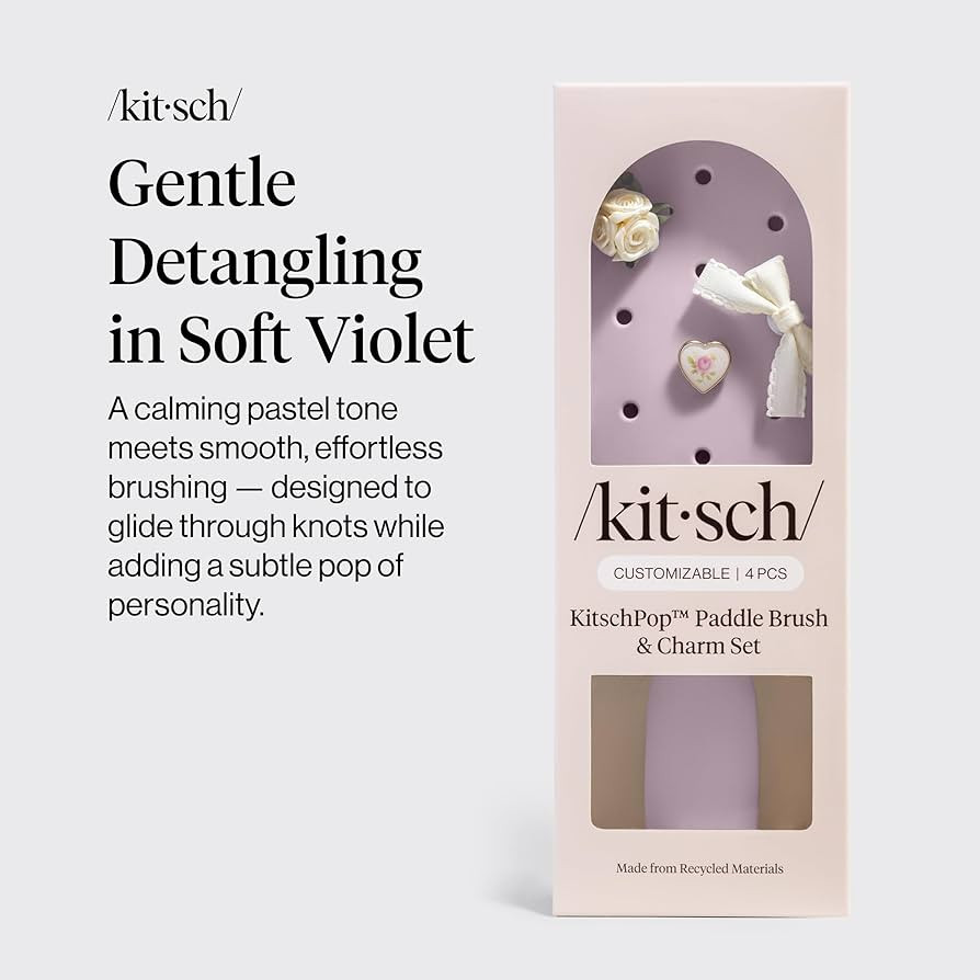 KitschPop™ Paddle Hairbrush for Women – Flexible Bristles Paddle Brush for Less Breakage, Sca... | Amazon (US)