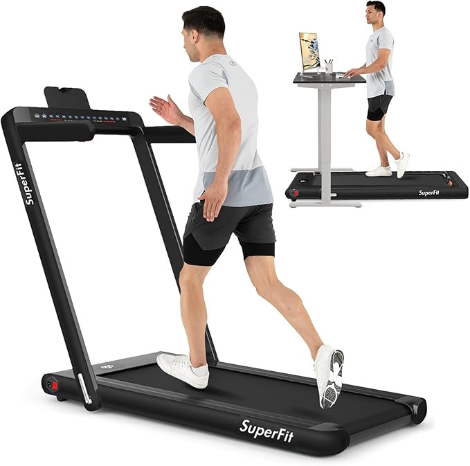 Goplus 2 in 1 Folding Treadmill with Dual Display, 2.25HP Superfit Under Desk Electric Pad Treadm... | Amazon (US)