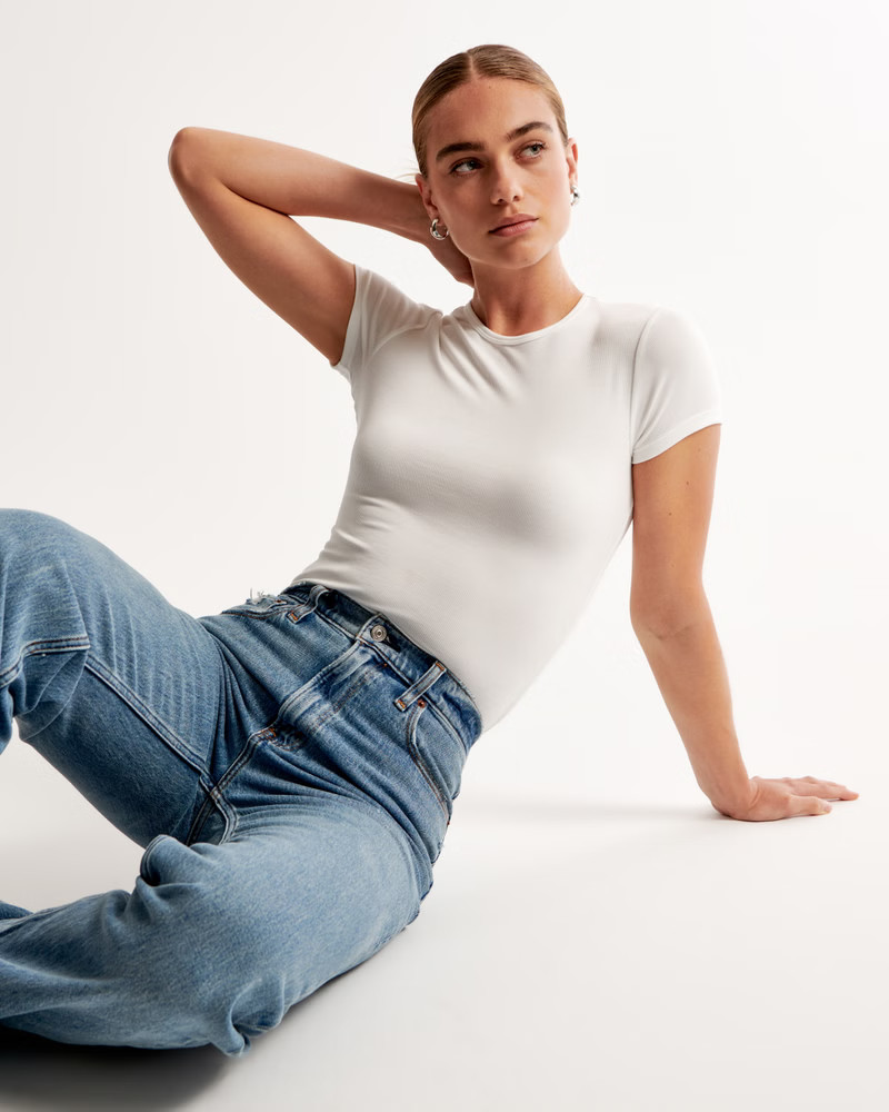 Women's Sandwash Rib Tuckable Baby Tee | Women's Tops | Abercrombie.com | Abercrombie & Fitch (US)